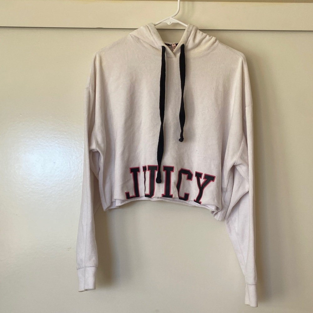 Juicy Couture White and Black Hoodie Sweater